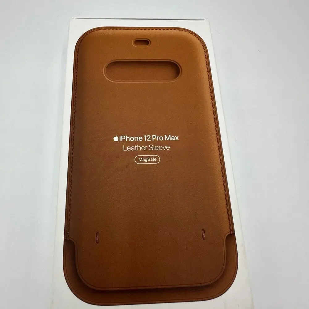 Apple Leather Sleeve Case with MagSafe Saddle Brown for the iPhone 12 Pro Max